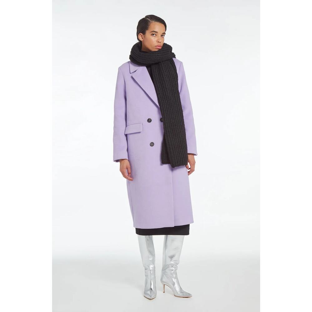 NWT Apparis Aaron Amethyst Purple Tailored Long Double Breasted Jacket Coat Lg - Picture 15 of 15
